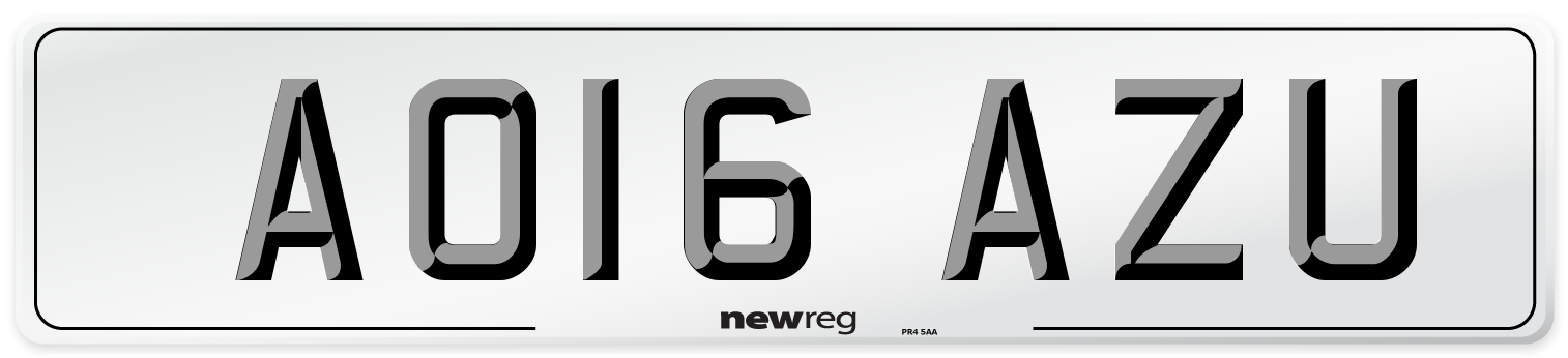 AO16 AZU Number Plate from New Reg